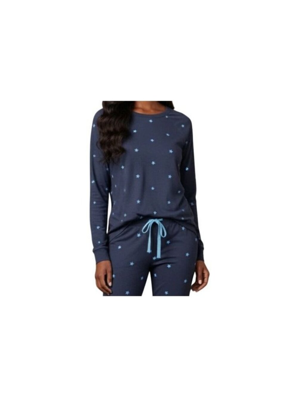 2pk Insomniax Womens Long-Sleeve Pullover Tops Slate Blue & Sky Blue Size L NWT